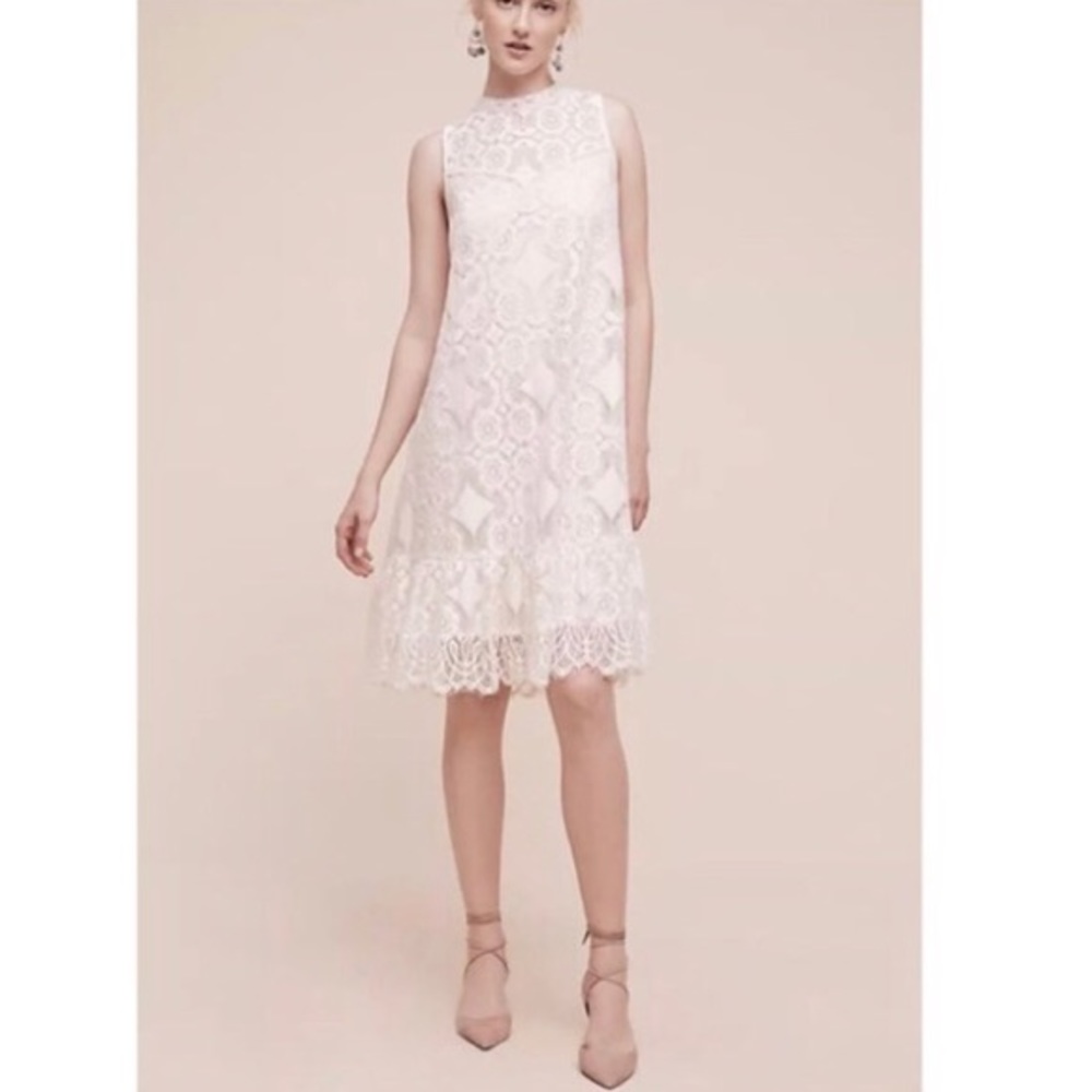 Anthropologie white lace dress by Floreat